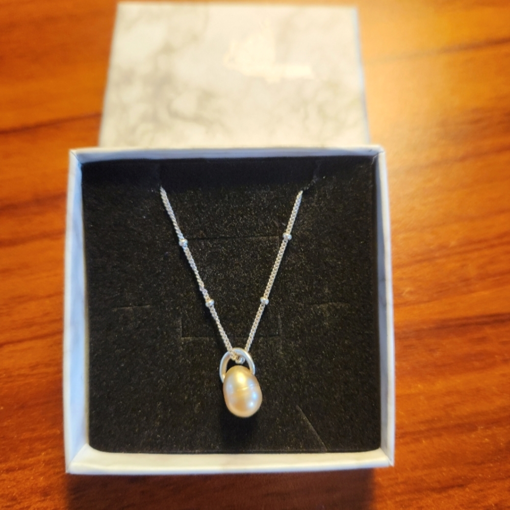 Chan Luu Silver and Pearl Necklace